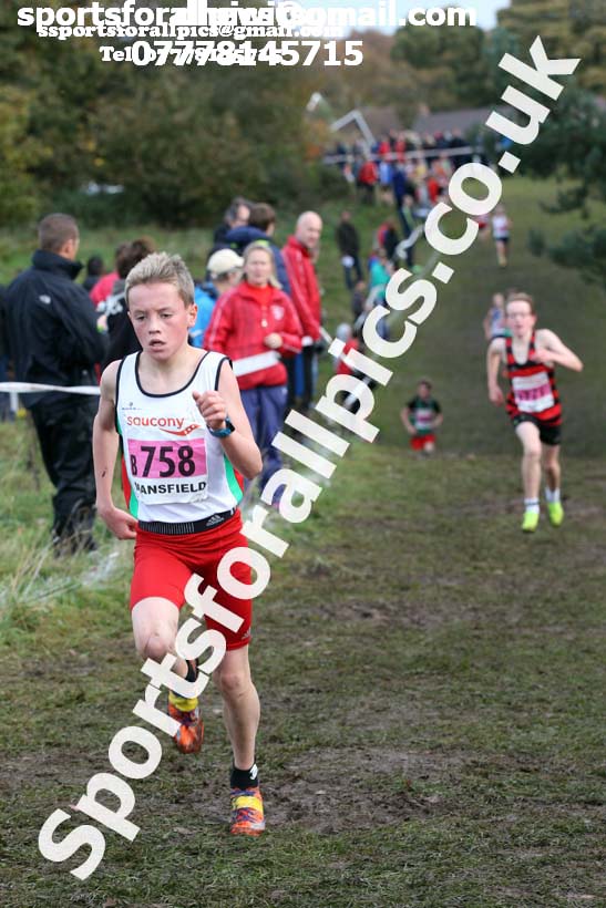 Boys under-13s National Cross Country Relay, Berry Hill Park, Mansfield. Photo:  David T. Hewitson/Sports for All Pics